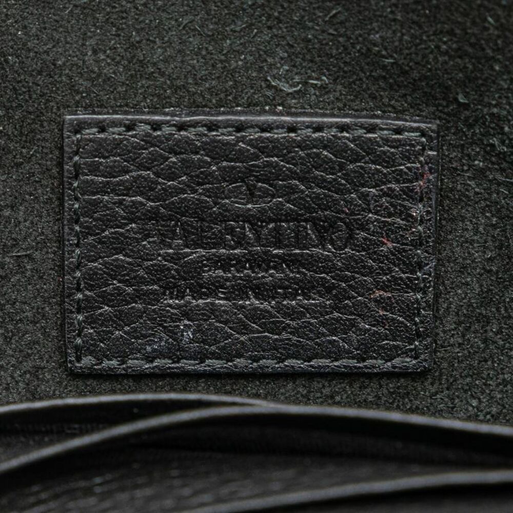 Pre Loved valentino Rockstud Wallet on Chain Women Black Crossbody Bags - Picture 5 of 8
